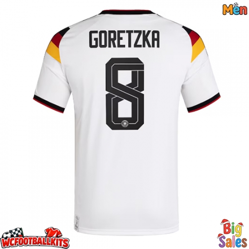 Germany Leon Goretzka #8 Replica Home Stadium Shirt World Cup 2026 Short Sleeve